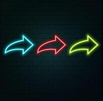 blue color arrow points to the right. Flashing icon to the right arrow. right neon arrow. See my portfolio for more color or design images. vector