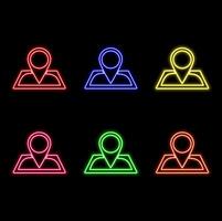 location Icon Neon Light Blue Glossy Symbol. Glowing neon location icon. localized map pin marker vector