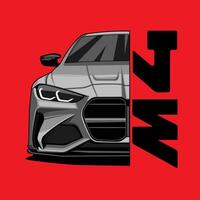 front view car half m4 illustration vector