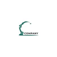 welding robot logo design template vector