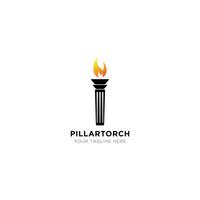 Pillar torch logo template design vector