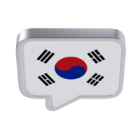 Korean Language 3D Icon - Upper Medium View at Side Angle 90 Degrees png