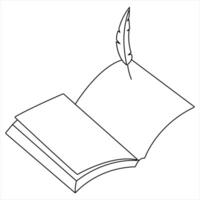 Continuous one line feather single line art design vector