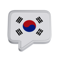 Korean Language 3D Icon - Medium Low View at Side Angle 90 Degrees png