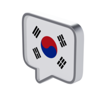 Korean Language 3D Icon - Medium High View at 135 Degrees png