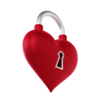 Red Valentine Lock - Medium Low View at 45 Degrees png