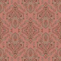 seamless ikat ethnic batik pattern illustration with floral decoration element. Fabric texture repeated elegant. Pink different colors. vector