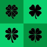 Simple Black Clover on Solid Background vector