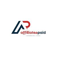 AP Logo letter design template in red and dark blue color vector