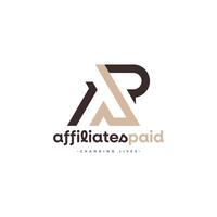 Simple elegant AP Logo letter design template isolated in white plain background vector