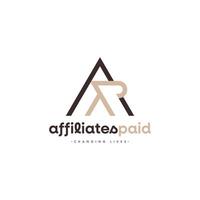 Simple AP Logo letter brand design template in red and dark blue color vector