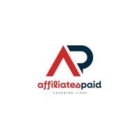 Elegant AP Logo letter design template isolated in white background vector