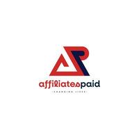 Elegant AP Logo letter design template in red and dark blue color vector