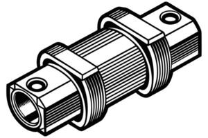 A push-in fitting with hexagon socket isolated vector