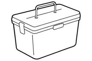 Lunch box icon line element vector