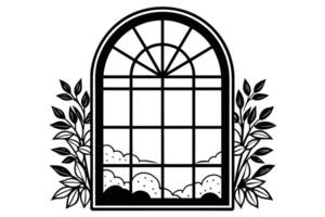 Window silhouette design with a white background vector