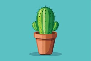 Cactus icons in a flat style vector