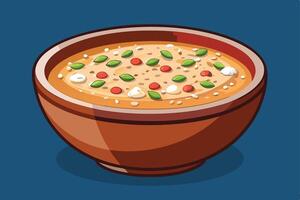 Soup with onions, illustration, on white background vector