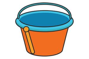 Bucket plastic cleaning element tool handle vector