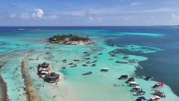 Above view of San Andres Skyline at San Andres in Caribbean Island Colombia . Seascape Summer. video