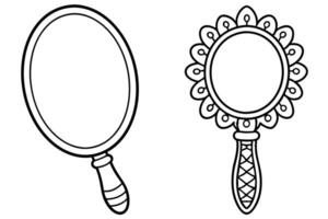 Hand mirror isolated icon vector