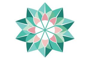 Abstract colorful lotus flower on white background vector