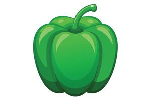 illustration of green pepper on a white background vector