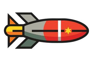 Spaceship flat icon with long shadow vector