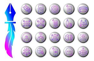 metaverse icon set designed in a modern and futuristic style, with gradient style, ideal for digital design needs, applications, websites, and other creative projects. vector