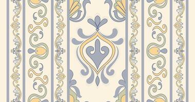 African Ikat Embroidery Patterns Boho Paisley, Ikat Patterns, Indian Ethnic Floral Patterns, Ethnic Patterns, Aztec Indian Border Floral Embroidery Patterns, Seamless Patterns vector