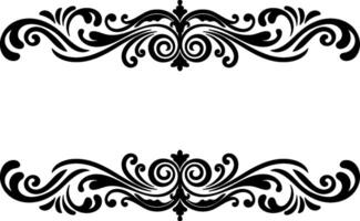 Vintage elements for letter decoration, vintage frame, black scroll lines on white background vector