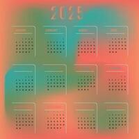 Calendar 2025 mesh gradient vector