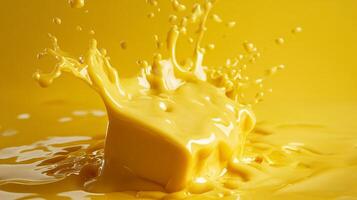 Vibrant Yellow Cheese Block Experiencing a Dynamic Splash Effect for Culinary and Creative Usage photo