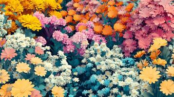 Stunning Display of Various Flower Species in Vibrant Colors for Floral Design Projects and Nature Enthusiasts photo