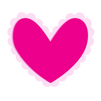 A simple cartoon image of a dark pink heart with a curved edge and a light pink outer part. png
