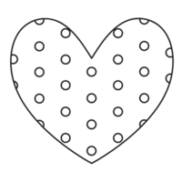 Transparent background outline of heart with circle dot pattern all over the heart. png
