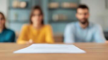 Organizing paperwork related to property, family collaborates in modern setting photo