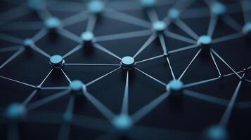 High tech representation of interconnected nodes and networks, symbolizing global economy and technology photo