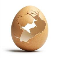 cracked egg shell fragment showcasing intricate textures and patterns, symbolizing new beginnings and potential photo
