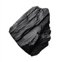 close up view of textured piece of coal showcasing its dark, layered surface. intricate details highlight natural beauty of photo