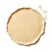 Freshly rolled pie crust dough ready for baking, showcasing smooth texture and perfect shape photo