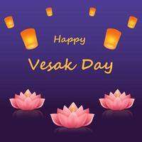 Vesak Day creative concept for postcard . Vesak Day is a holy day for Buddhists. vector
