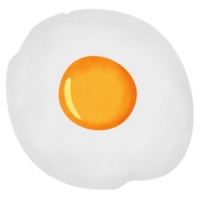 Fried egg with transparent background in a noise grainy texture style breakfast concept, illustration png