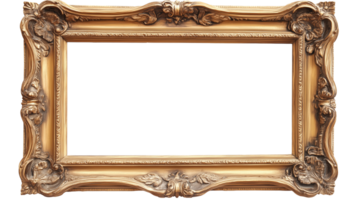 Old rustic wooden frame isolated on transparent background, png