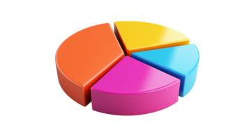 3D Pie Chart Icon for Website and App Design png
