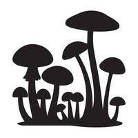 silhouette of mushrooms on a white background vector