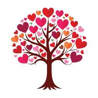 a tree with many hearts on it. vector