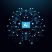 Artificial Intelligence, Isometric banner for AI. Digital Brain Concepts, isometric banner, AI isometric, AI learning machine, ai icon brain. Design for banner, cards, prints, social media. vector