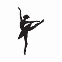 a silhouette of a ballerina in a pose vector