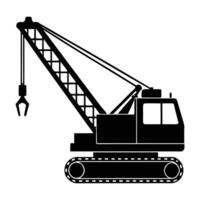 a black and white silhouette of a crane. vector
